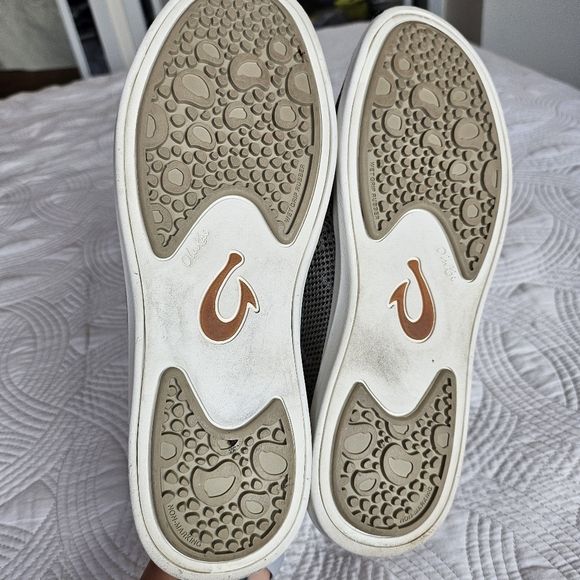 EUC Olukai Womens Hale'iwa Li Ha'a Women Size 7.5 Brown Grey Slipon - Picture 16 of 16